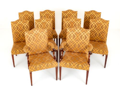 Set of 10 (8 + 2) Regency Style Mahogany Dining Chairs