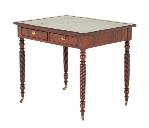 Regency Mahogany 2 Drawer Side Table.