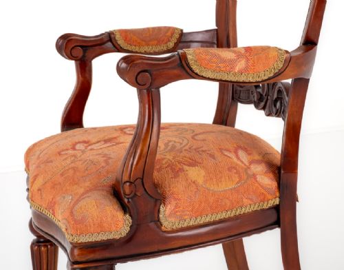 SET OF 10 VICTORIAN STYLE MAHOGANY DINING CHAIRS - ADDITIONAL PHOTO 5