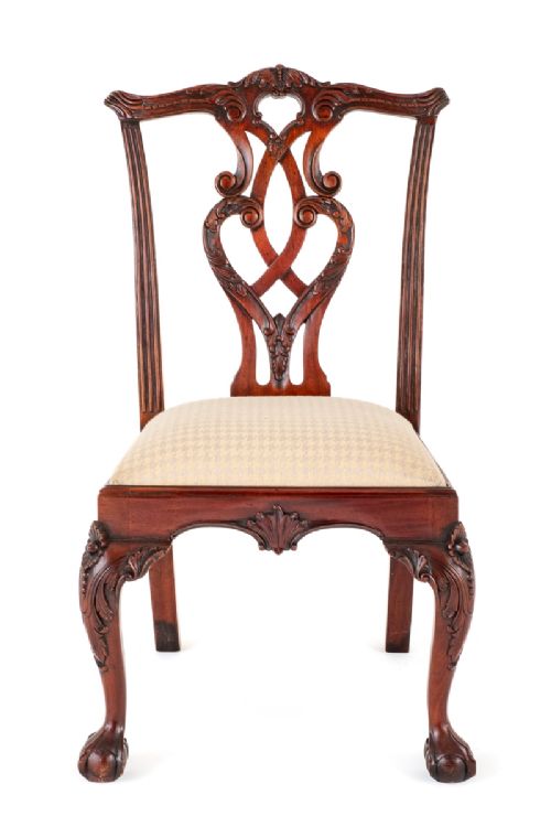 fig 1. Set of 8 Mahogany Chippendale Style Dining Chairs