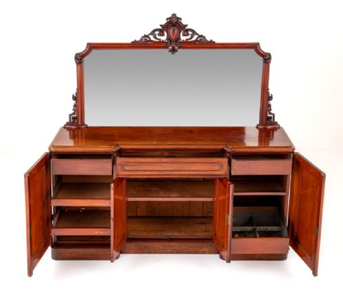 VICTORIAN MAHOGANY 4 DOOR SIDEBOARD - ADDITIONAL PHOTO 4