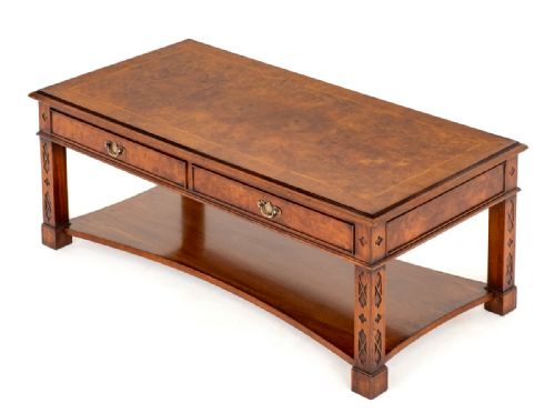 Burr Walnut Chippendale Style Coffee Table