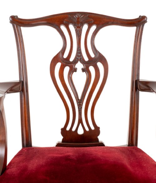 fig 2. Set of 8 Mahogany Chippendale Style Dining Chairs
