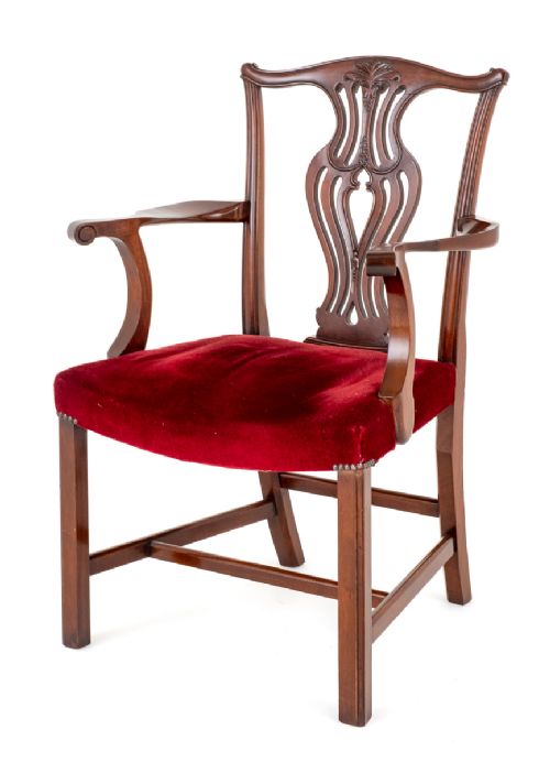 fig 1. Set of 8 Mahogany Chippendale Style Dining Chairs
