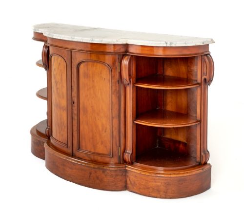 Victorian Mahogany Marble Top Side Cabinet