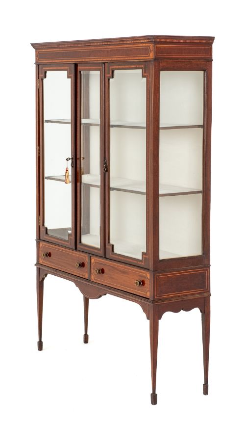 Sheraton Revival Mahogany Display Cabinet
