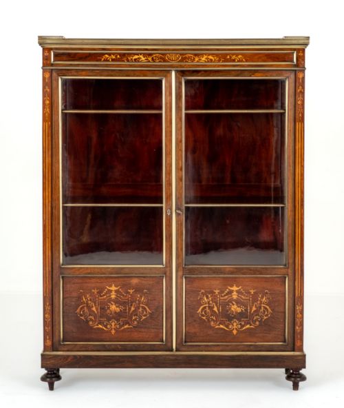 fig 1. Pretty French Rosewood Inlaid Side Cabinet