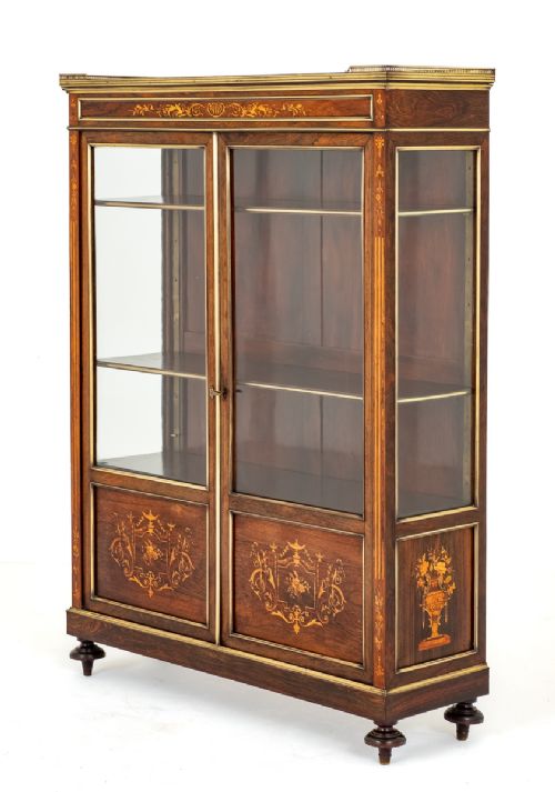 Pretty French Rosewood Inlaid Side Cabinet