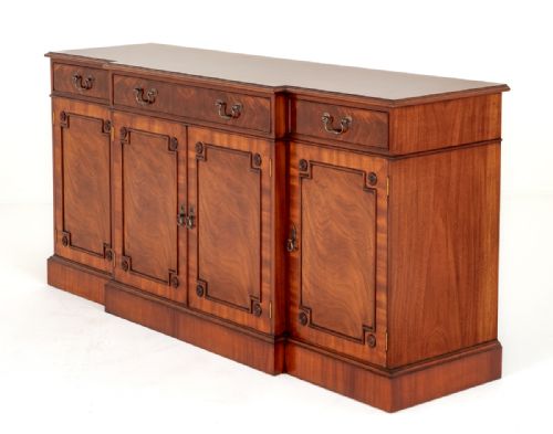 Regency Revival Mahogany Breakfront Sideboard