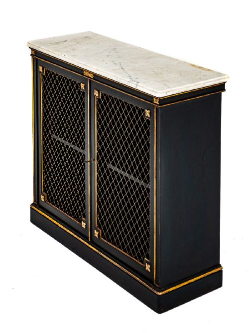 Regency Ebonized Side Cabinet