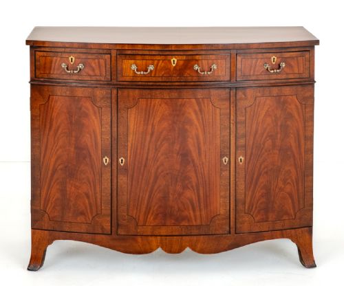 Mahogany Bow Hepplewhite Style Side Cabinet