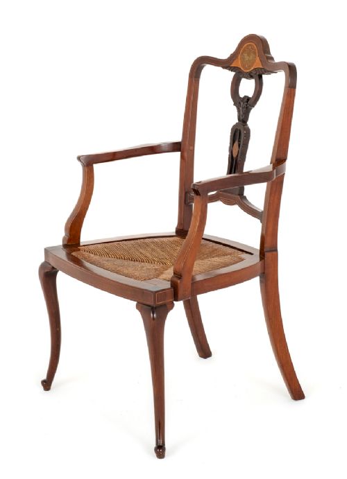 Mahogany Art Nouveau Style Arm Chair