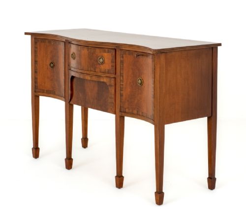 Regency Revival Mahogany Serpentine Sideboard