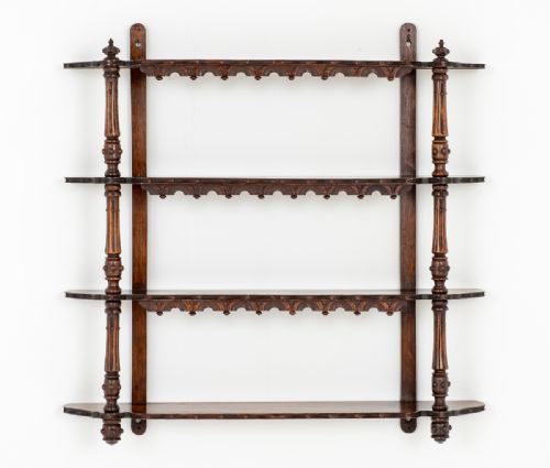 Victorian Oak Wall Hanging Rack