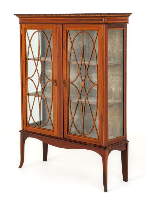 Sheraton Revival Mahogany Display Cabinet
