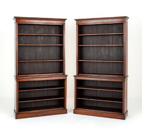 Pair of Victorian Mahogany Open Bookcases