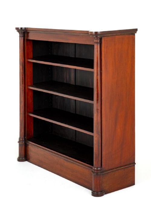Mid Victorian Mahogany Open Bookcase.