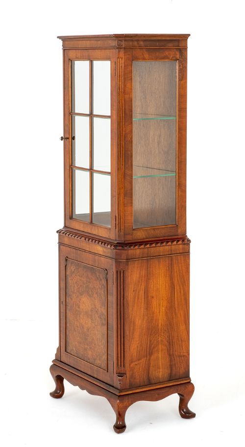 Figured Walnut Display Cabinet