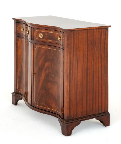 Regency Revival Serpentine Mahogany Side Cabinet