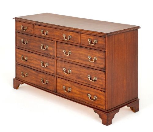 Georgian Style Mahogany Double Chest of Drawers