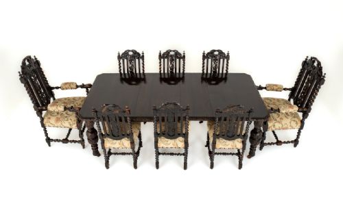 Victorian Carved Oak Dining Suite