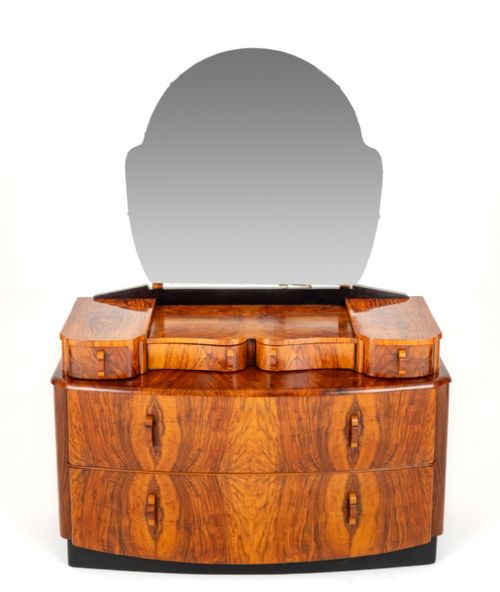 fig 1. Quality Walnut Art Deco Bedroom Suite