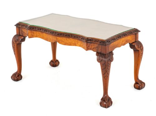 Queen Anne Style Burr Walnut Coffee Table
