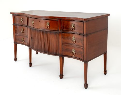 Good Georgian Mahogany Serpentine Sideboard