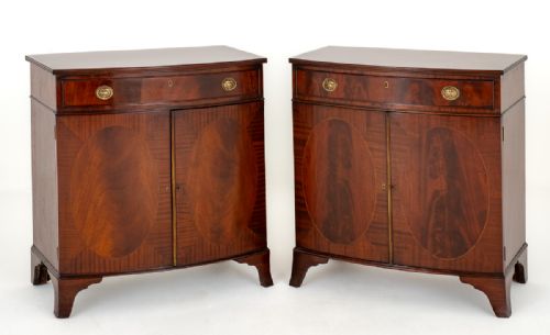 Pair of Mahogany Sheraton Revival Side Cabinets