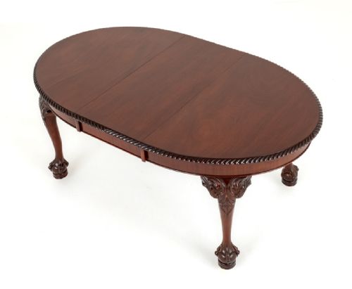 Mahogany Chippendale Style Oval Extending Dining Table