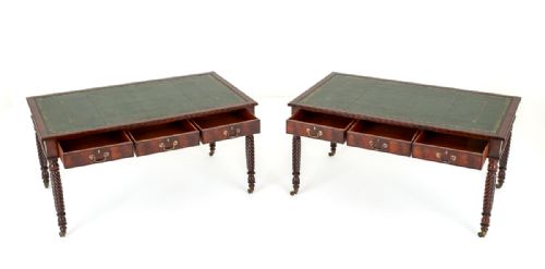 fig 1. Good Pair of Mahogany Writing Tables