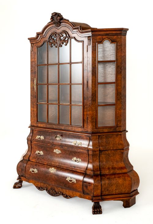 Burr Walnut Dutch Shaped Cabinet