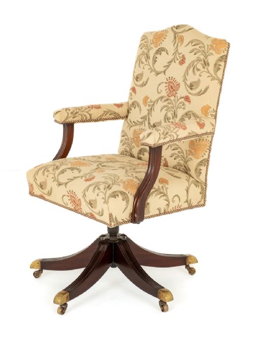 Regency Revival Mahogany Swivel Office Chair
