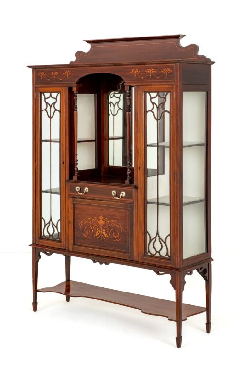 Sheraton Revival Mahogany Display Cabinet