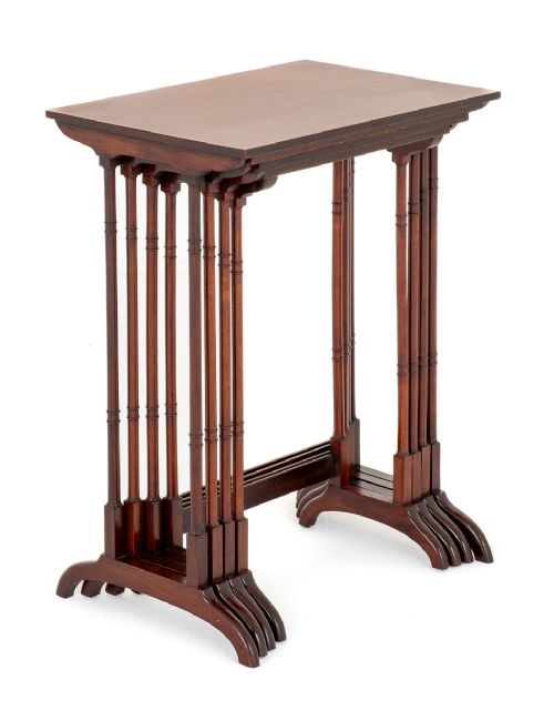 Sheraton Revival Mahogany Nest of 4 Tables