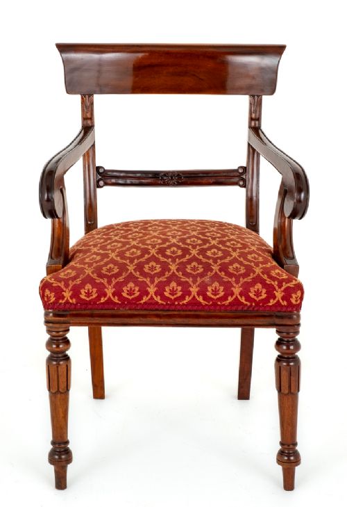 fig 1. Set of 12 (10 + 2) William IV Style Mahogany Dining Chairs