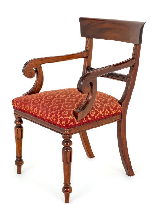 fig 2. Set of 12 (10 + 2) William IV Style Mahogany Dining Chairs