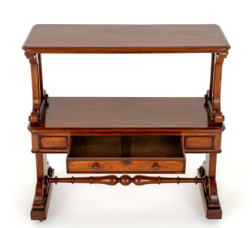 AN UNUSUAL VICTORIAN MAHOGANY DUMB WAITER - ADDITIONAL PHOTO 2
