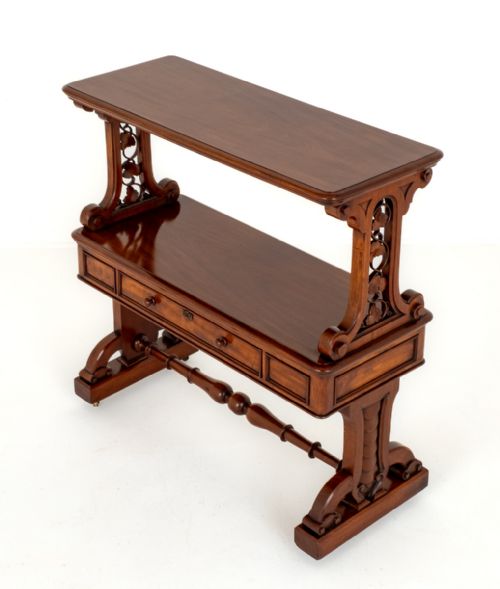 AN UNUSUAL VICTORIAN MAHOGANY DUMB WAITER - ADDITIONAL PHOTO 7