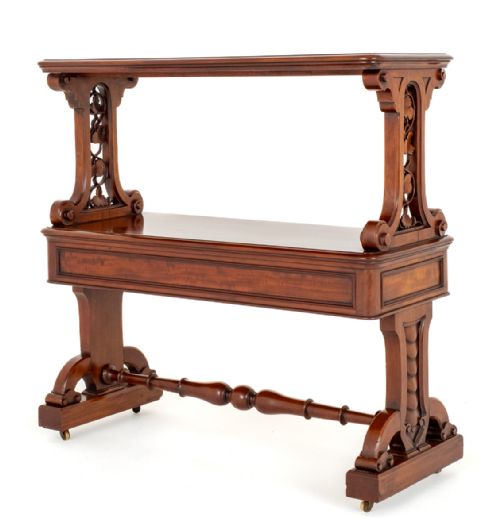 AN UNUSUAL VICTORIAN MAHOGANY DUMB WAITER - ADDITIONAL PHOTO 8