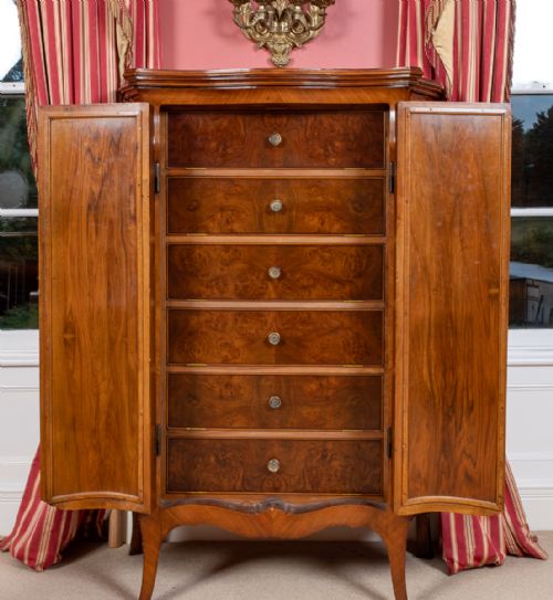 AMAZING 6 PIECE FRENCH BURR WALNUT AND MARQUETRY BEDROOM SUITE - ADDITIONAL PHOTO 8