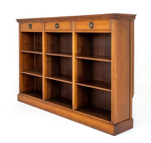 Oak Arts and Crafts Open Bookcase