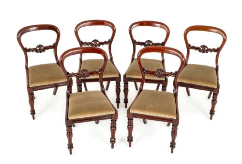 Set of 6 Mahogany Victorian Dining Chairs
