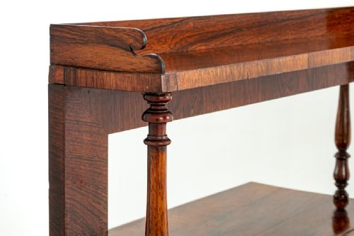 UNUSUAL EARLY VICTORIAN ROSEWOOD OPEN BOOKCASE - ADDITIONAL PHOTO 2
