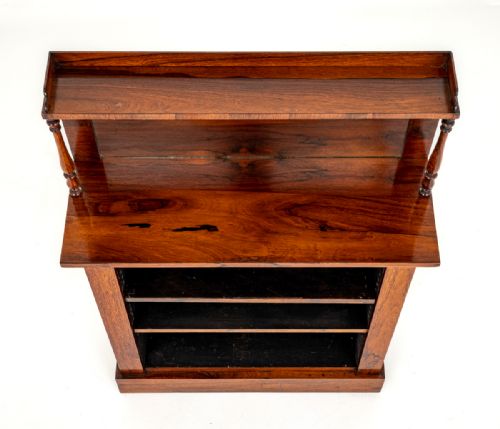 UNUSUAL EARLY VICTORIAN ROSEWOOD OPEN BOOKCASE - ADDITIONAL PHOTO 6