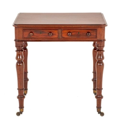 MAHOGANY VICTORIAN 2 DRAWER SIDE TABLE - ADDITIONAL PHOTO 1