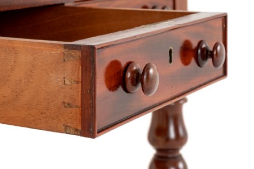 MAHOGANY VICTORIAN 2 DRAWER SIDE TABLE - ADDITIONAL PHOTO 3