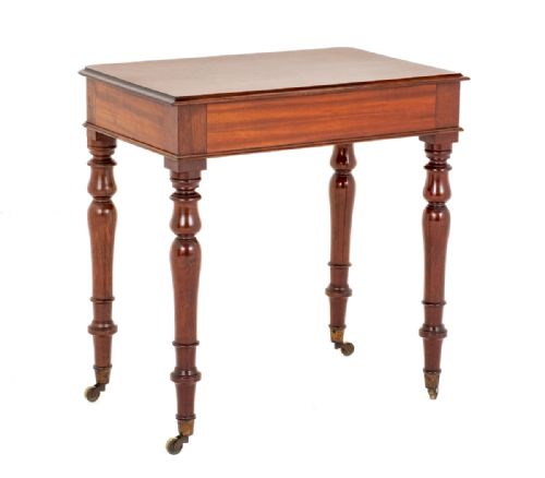 MAHOGANY VICTORIAN 2 DRAWER SIDE TABLE - ADDITIONAL PHOTO 5