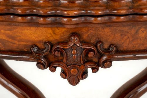 fig 1. Fantastic Quality Victorian Burr Walnut Card Table