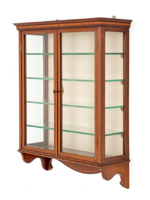 Sheraton Revival Mahogany Hanging Wall Cabinet